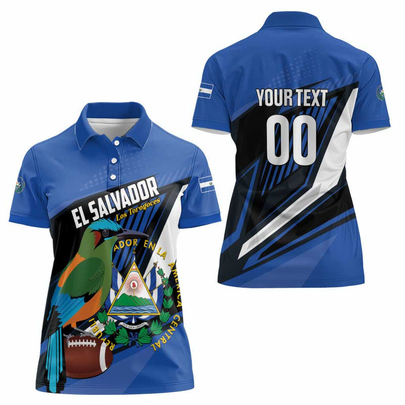 Custom El Salvador Rugby Los Torogoces Go Champions Women Polo Shirt