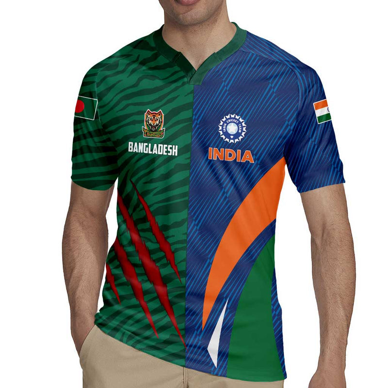 Custom Cricket India Vs Bangladesh Simple Style Rugby Jersey