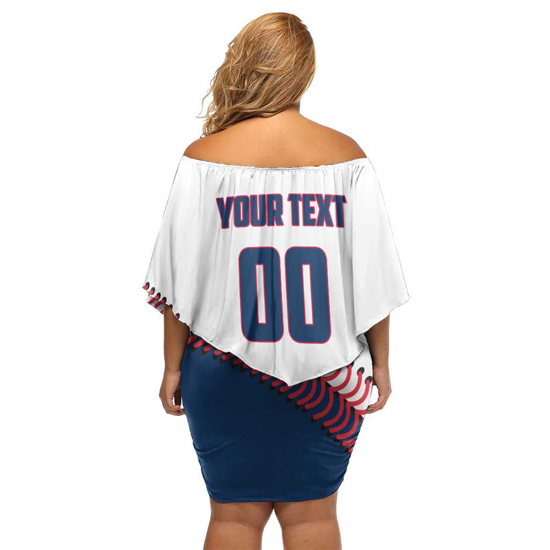 Custom Baseball Puerto Rico 2025 Team Rubio Retro Style Off Shoulder Short Dress