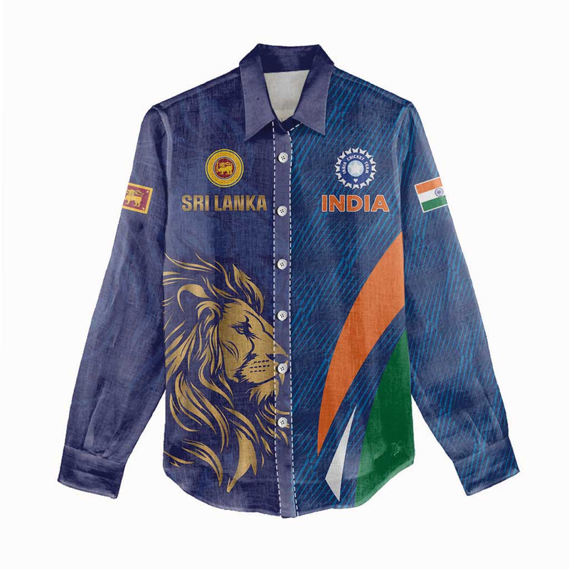 Custom Cricket India Vs Sri Lanka Simple Style Women Casual Shirt