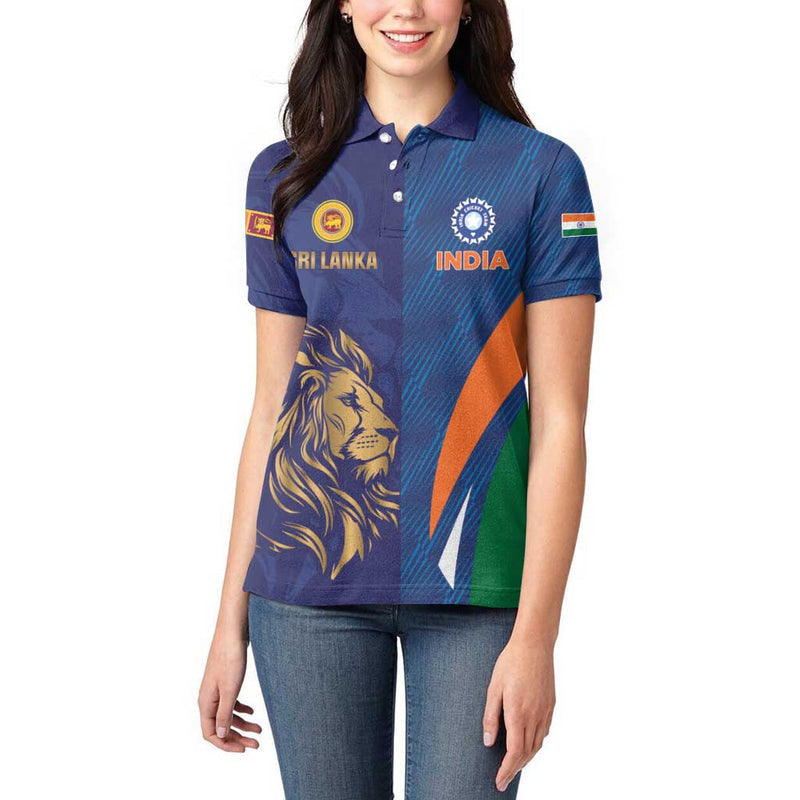 Custom Cricket India Vs Sri Lanka Simple Style Women Polo Shirt