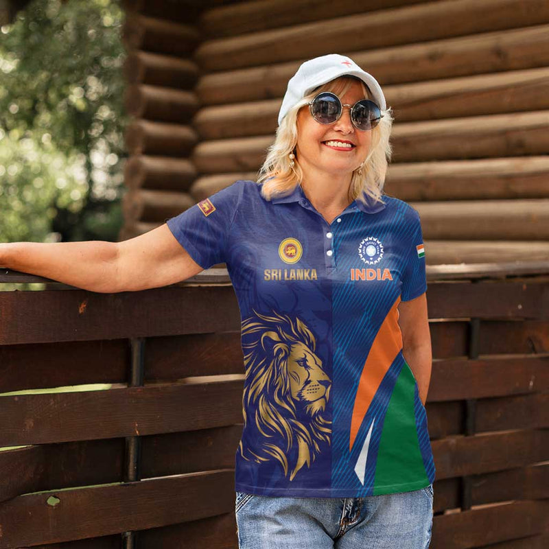 Custom Cricket India Vs Sri Lanka Simple Style Women Polo Shirt