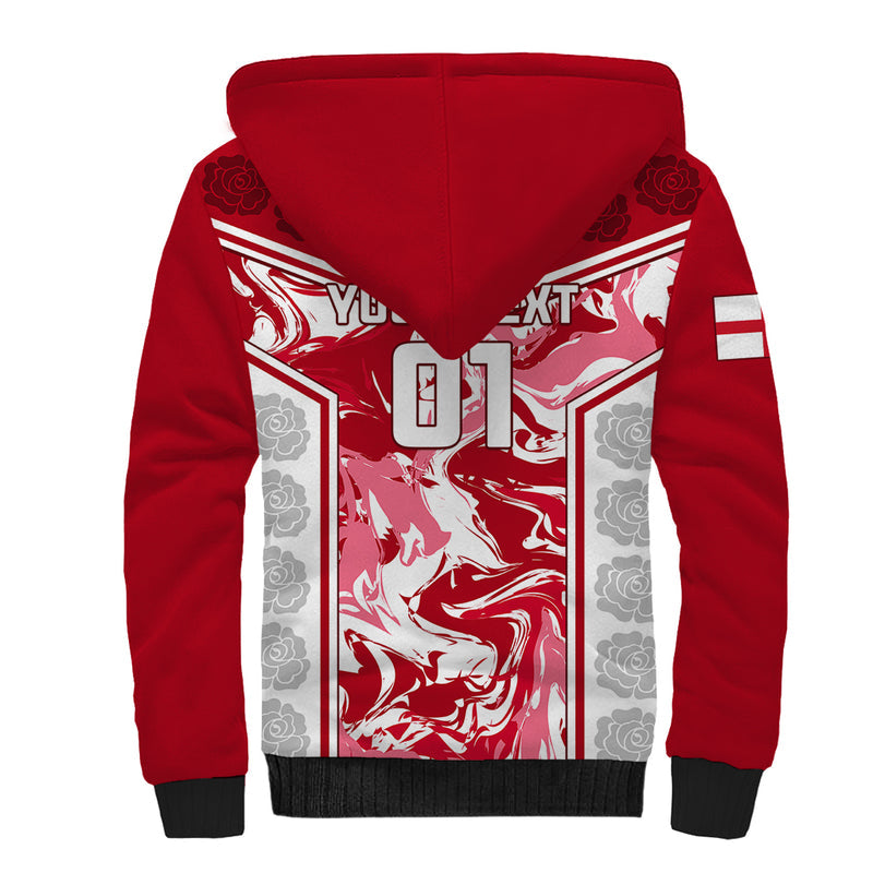 Custom England Rugby The Red Rose Come On 2023 World Cup Sherpa Hoodie