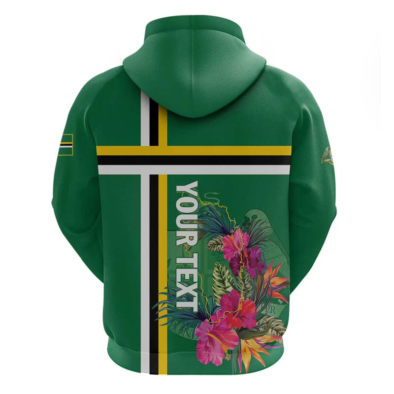 Custom Dominica Waitukubuli Tropical Flower Hoodie
