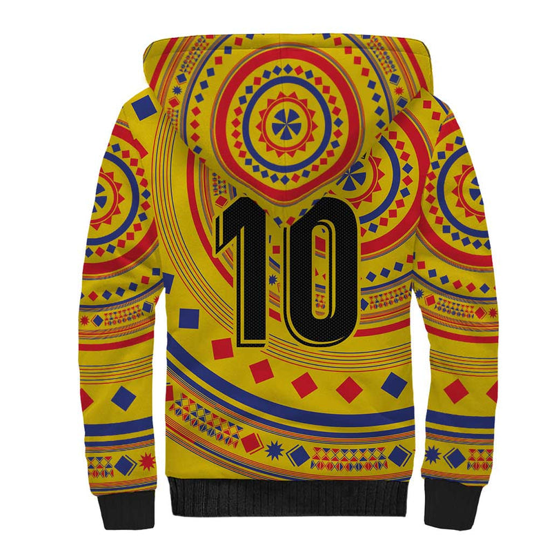 Custom Colombia Football Sporty Vueltiao Hat Sherpa Hoodie