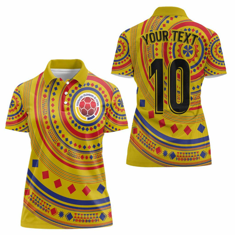 Custom Colombia Football Sporty Vueltiao Hat Women Polo Shirt