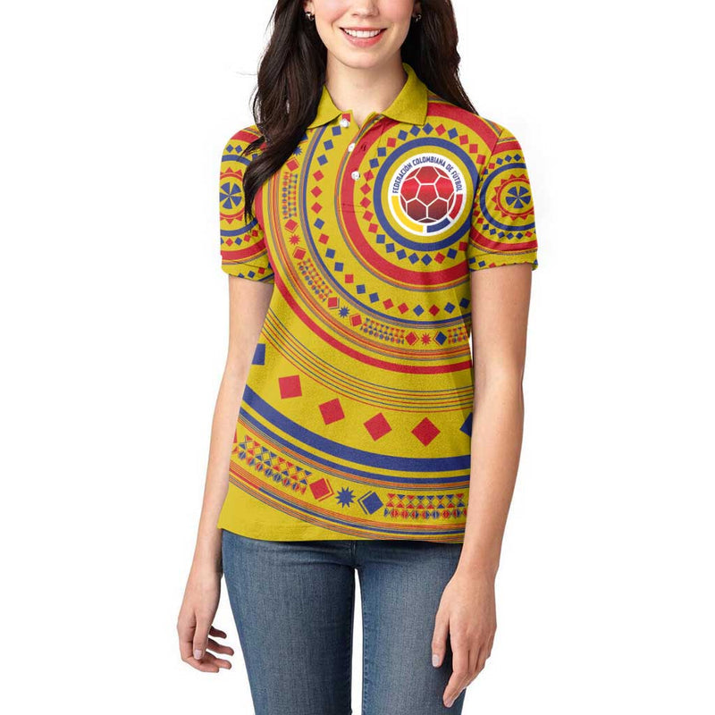 Custom Colombia Football Sporty Vueltiao Hat Women Polo Shirt