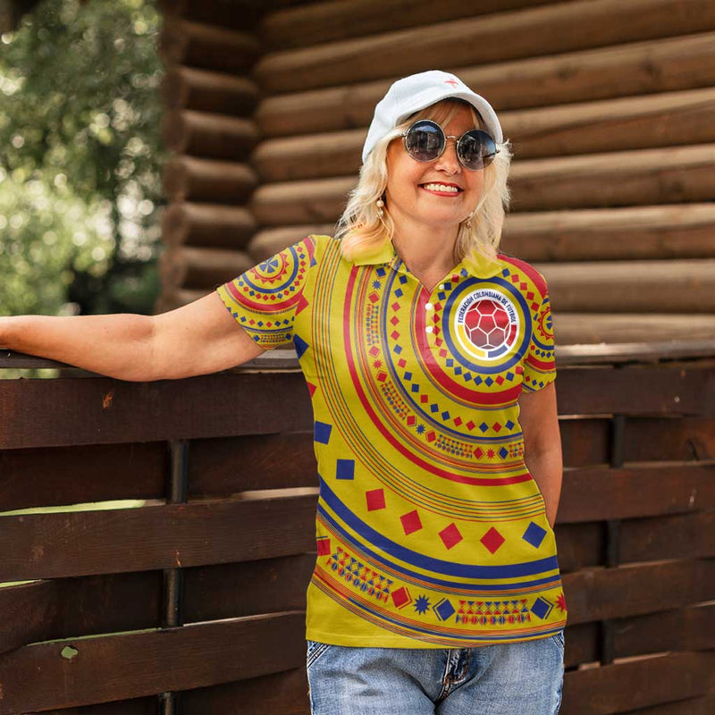 Custom Colombia Football Sporty Vueltiao Hat Women Polo Shirt