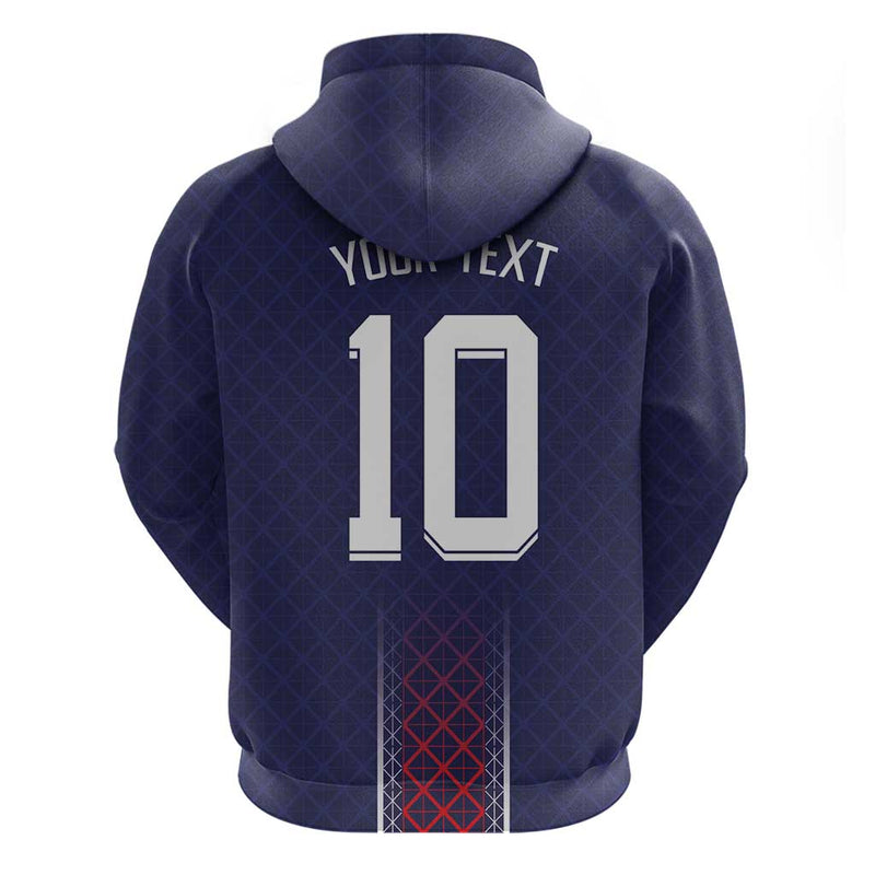 Custom Midnight Navy Football Paris Architectural Heritage Style Hoodie