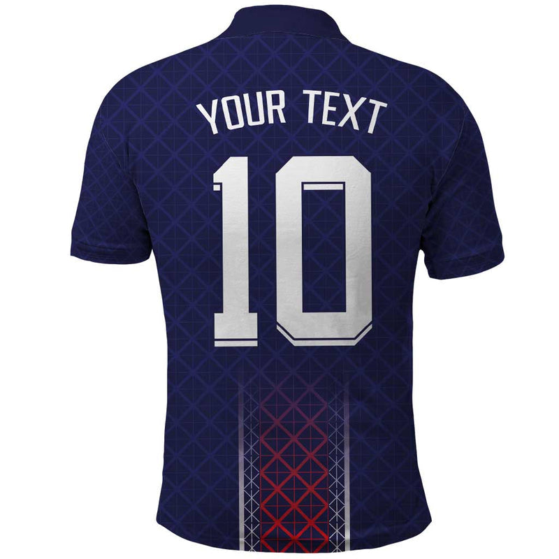 Custom Midnight Navy Football Paris Architectural Heritage Style Polo Shirt