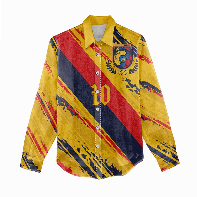 Custom Ecuador Football Women Casual Shirt La Tricolor-100th Anniversary