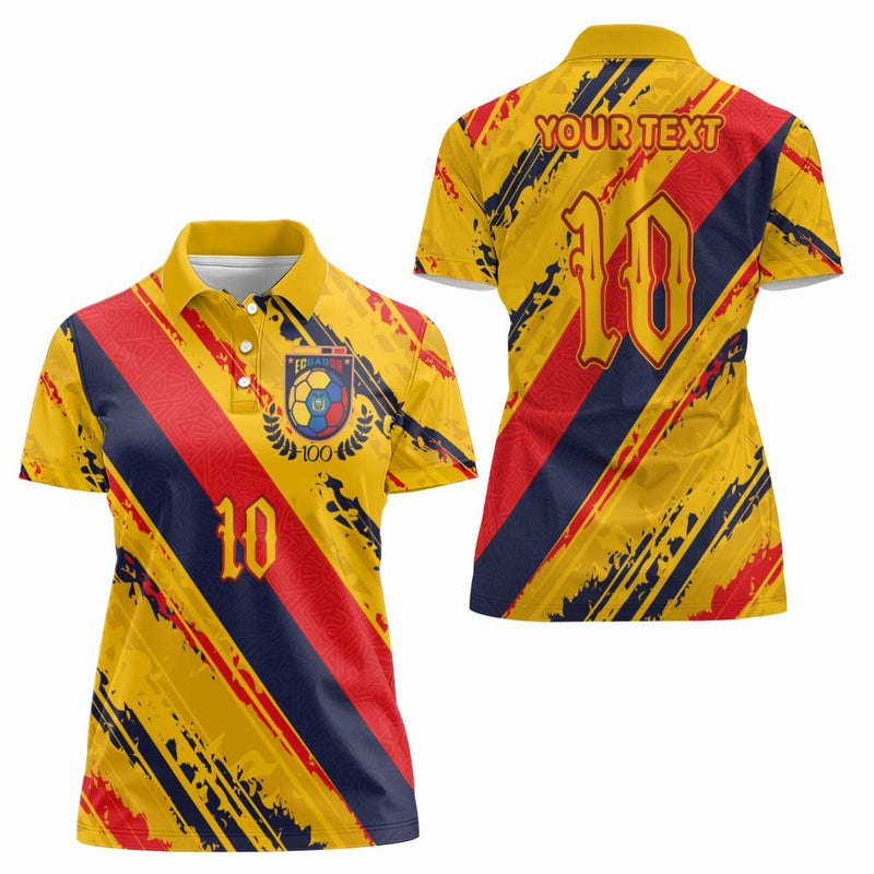 Custom Ecuador Football La Tricolor-100th Anniversary Women Polo Shirt