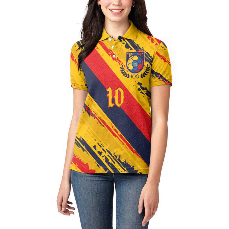 Custom Ecuador Football La Tricolor-100th Anniversary Women Polo Shirt