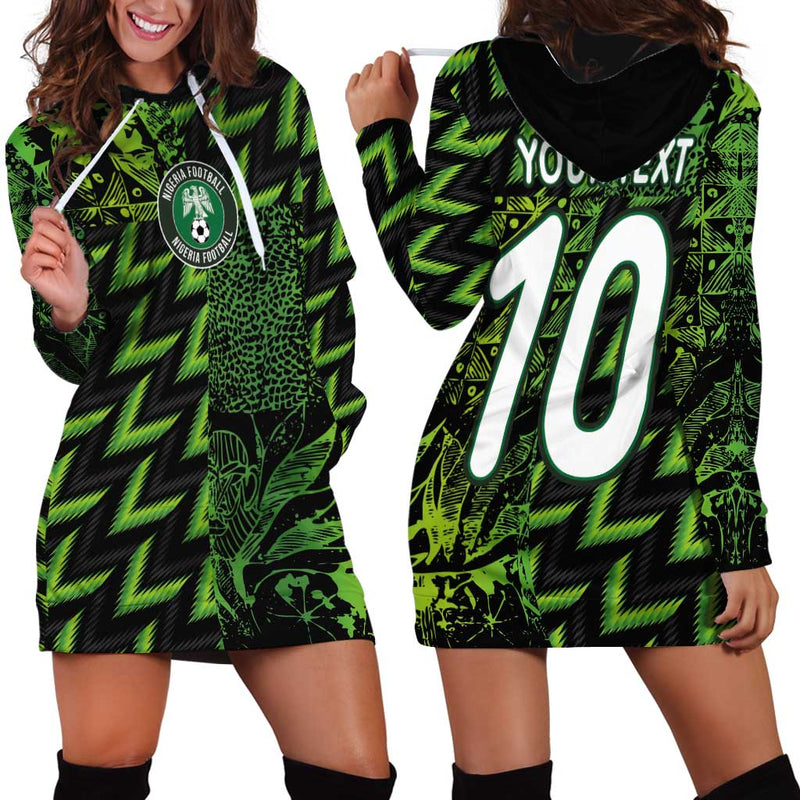 Custom Nigeria Football Super Eagles Champions Hoodie Dress
