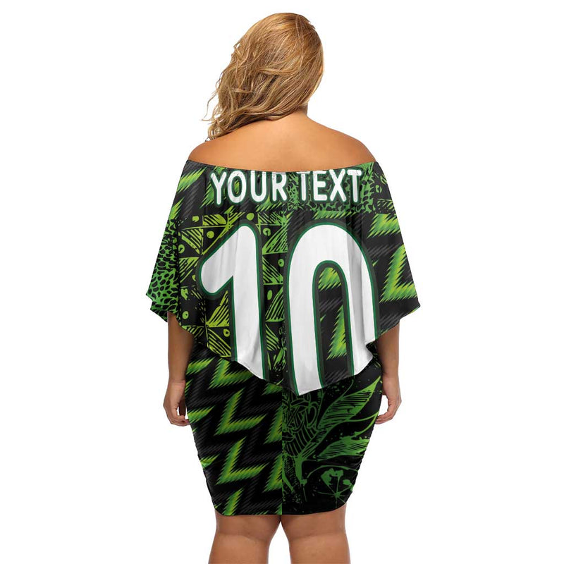 Custom Nigeria Football Super Eagles Champions Off Shoulder Short Dress