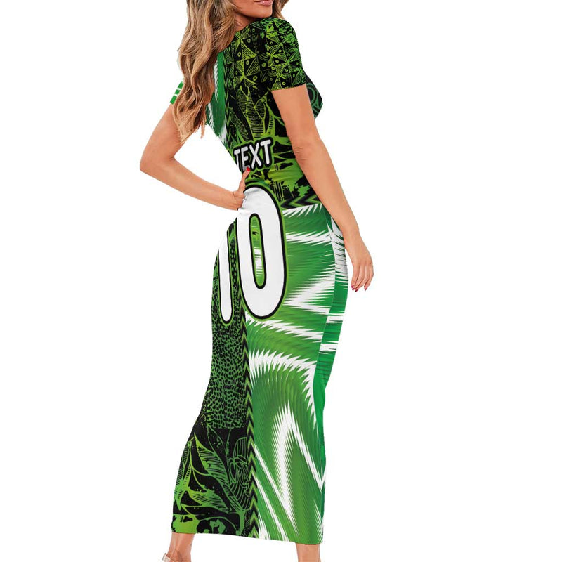Custom Nigeria Football Super Eagles Spirit Short Sleeve Bodycon Dress