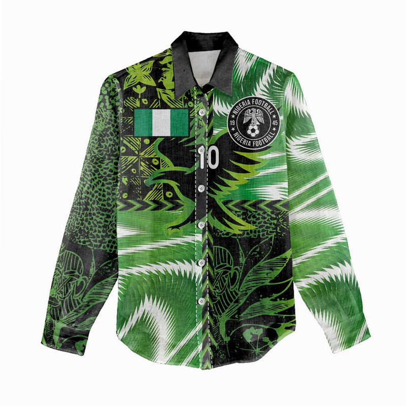 Custom Nigeria Football Super Eagles Spirit Women Casual Shirt
