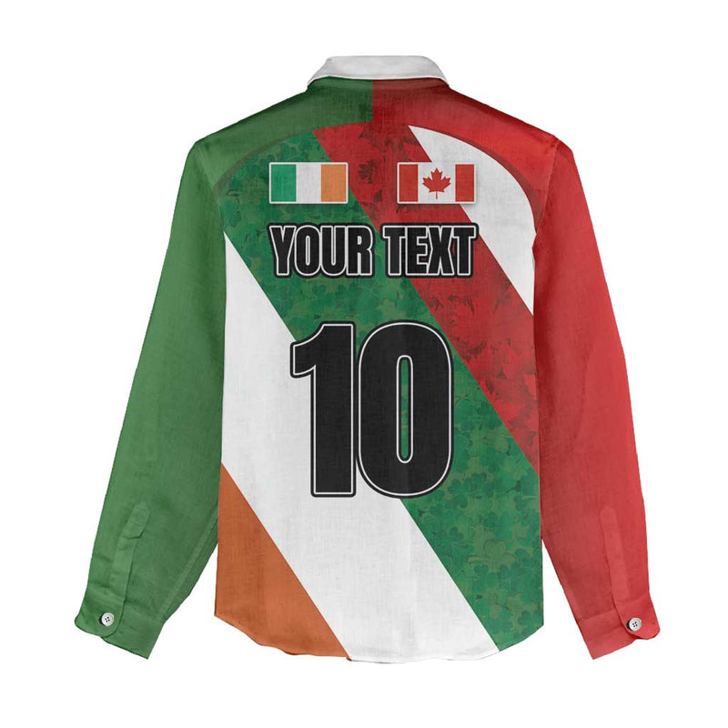 Custom Canada and Ireland Shamrocks and Maple Leaves Women Casual Shirt