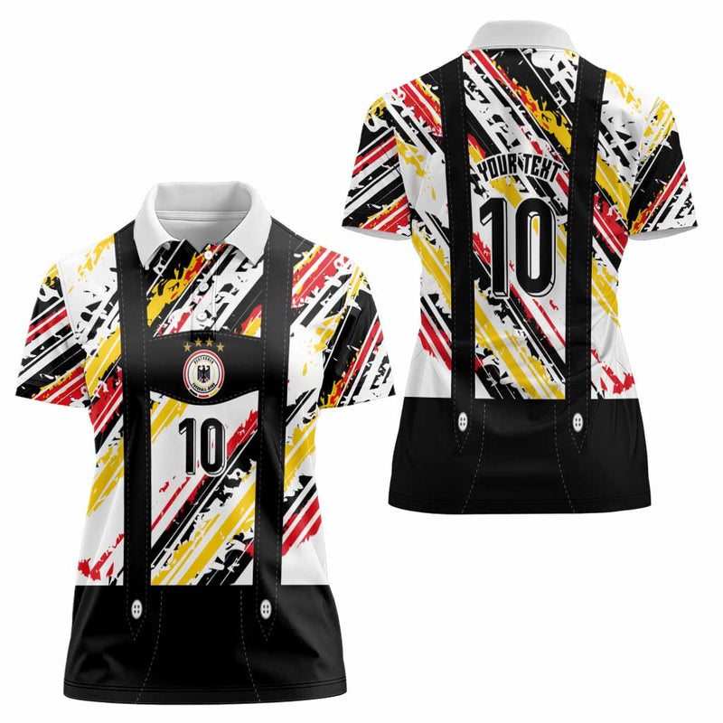 Custom German Football Die Mannschaft-lederhosen Costume Style Women Polo Shirt
