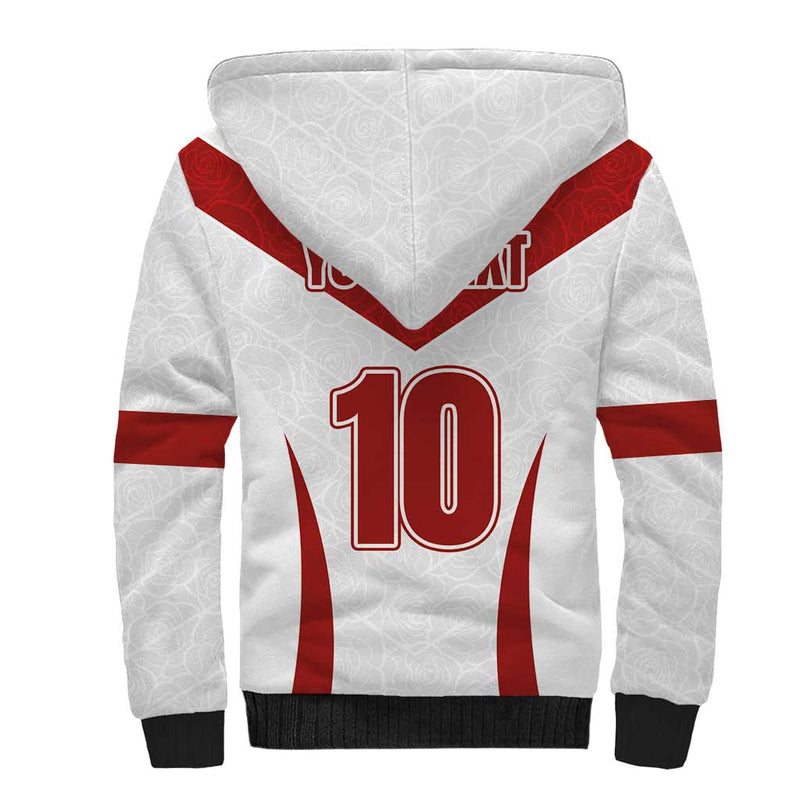 Custom England Rugby-The Red Rose Go Champions Sherpa Hoodie
