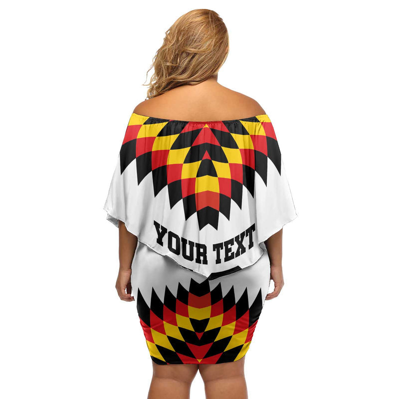 Custom Germany Football 2024 Go Champion Design 90s Style Home Color Off Shoulder Short Dress