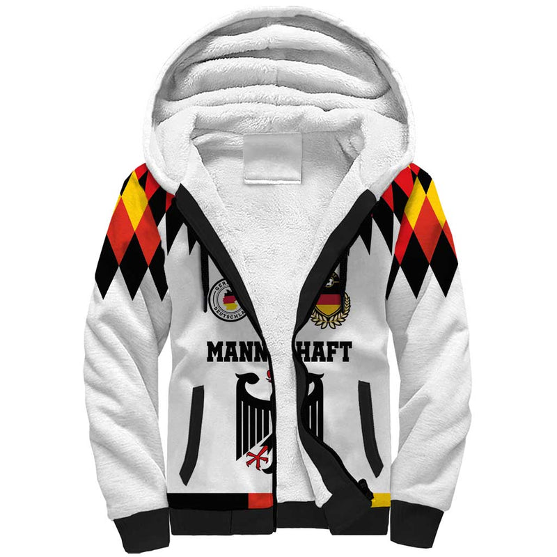 Custom Germany Football 2024 Go Champion Design 90s Style Home Color Sherpa Hoodie