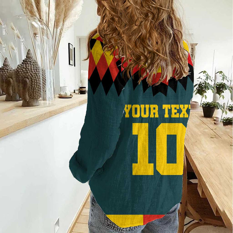 Custom Germany Football 2024 Go Champion Design 90s Style Away Color Women Casual Shirt