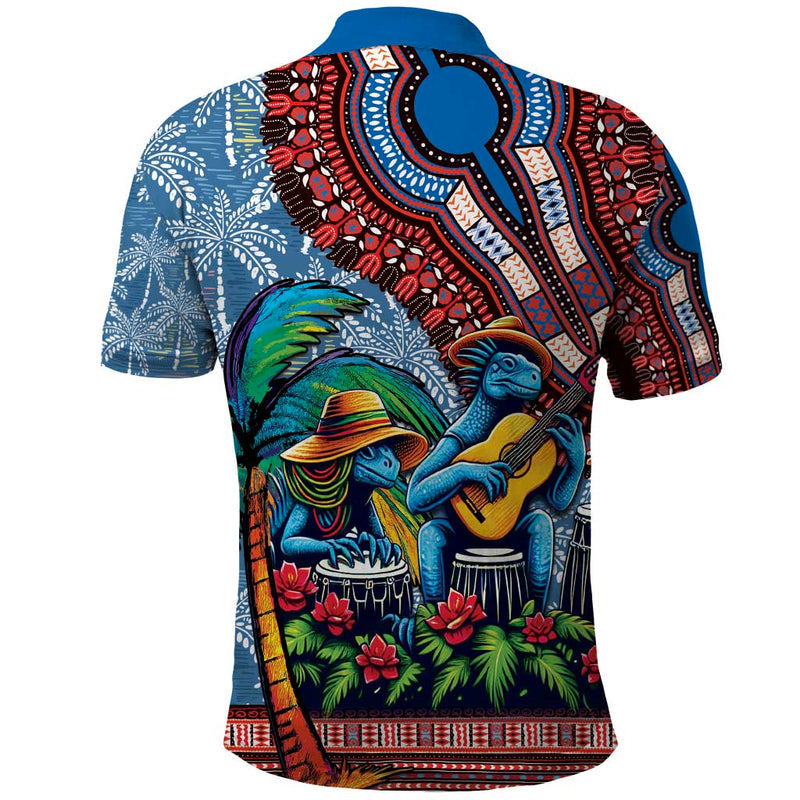 Afro-Caribbean African Dashiki Style with Caribbean Music with Blue Iguanas Polo Shirt