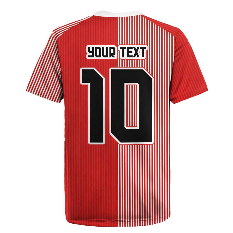 Custom Denmark National Football The Red And Whites Sporty Style Rugby Jersey