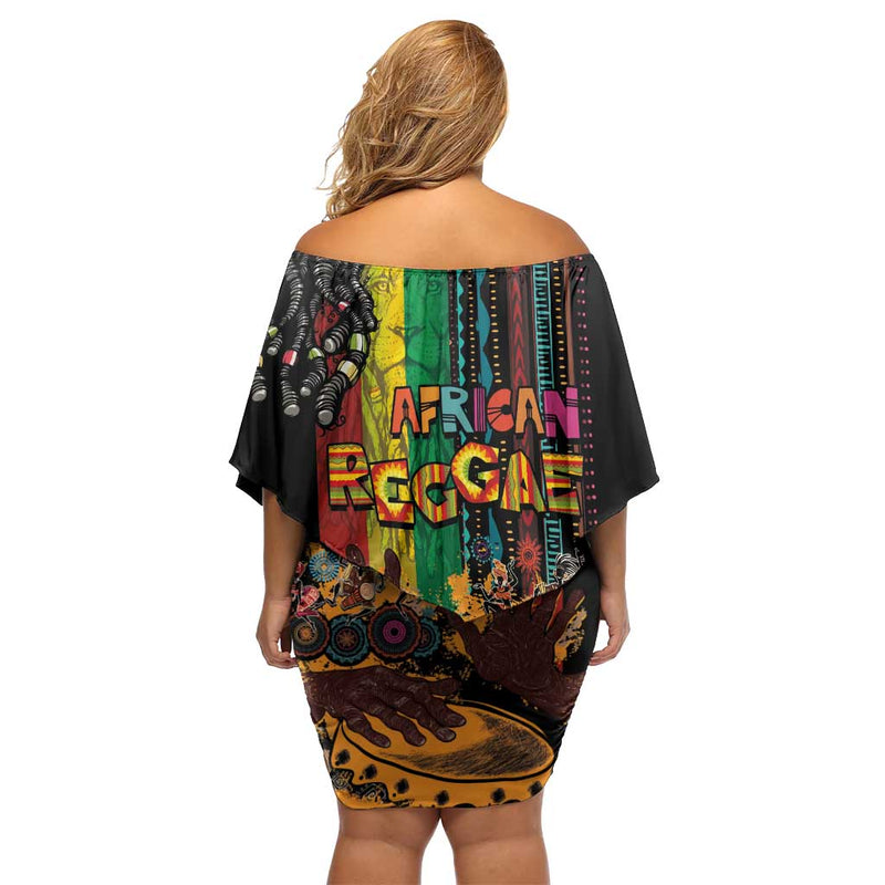 Afro-caribbean African And Reggae Art Music Off Shoulder Short Dress