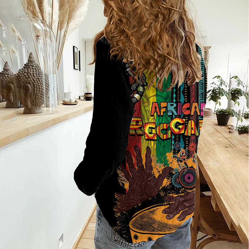 Afro-Caribbean African and Reggae Art Music Women Casual Shirt