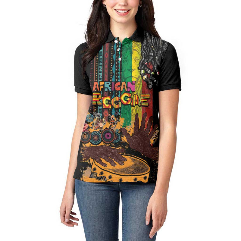Afro-Caribbean African and Reggae Art Music Women Polo Shirt