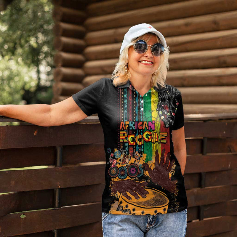 Afro-Caribbean African and Reggae Art Music Women Polo Shirt