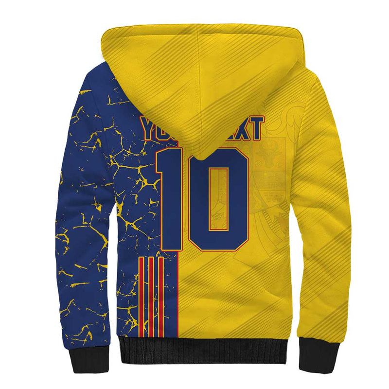 Custom Romania Football 2024 Go Champion Sherpa Hoodie