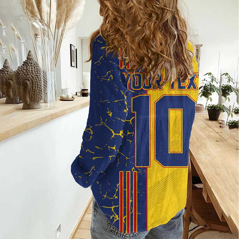 Custom Romania Football 2024 Go Champion Women Casual Shirt