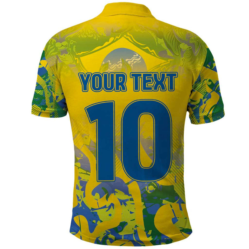 Custom Brazil Football Champion 2024 Polo Shirt