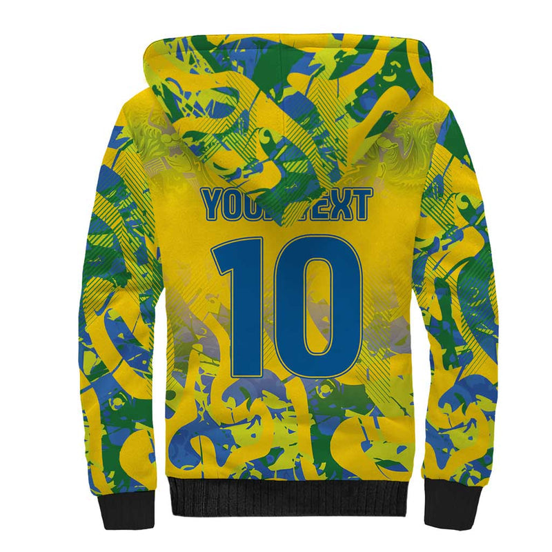 Custom Brazil Football Champion 2024 Sherpa Hoodie