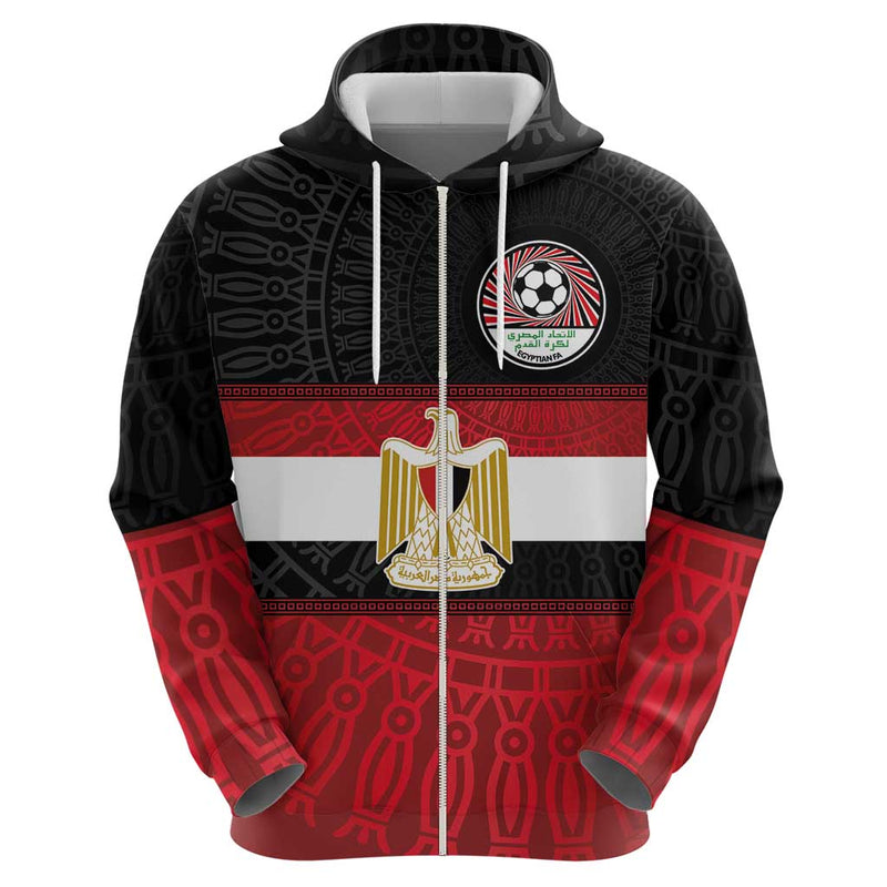 Custom Egypt National Football Egyptian Geometric And Flag Hoodie
