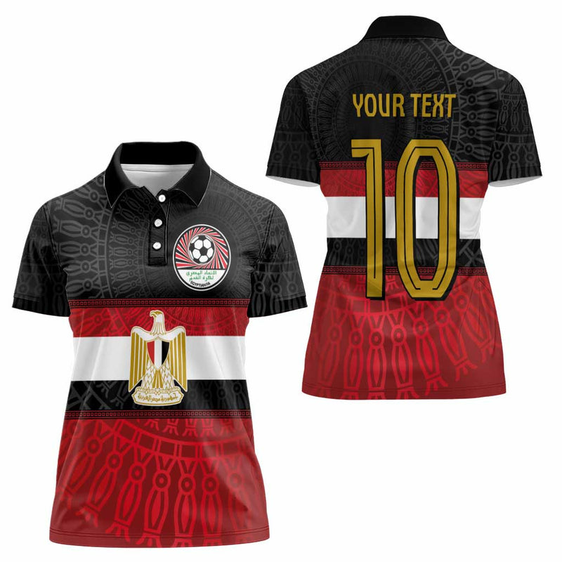 Custom Egypt National Football Egyptian Geometric And Flag Women Polo Shirt
