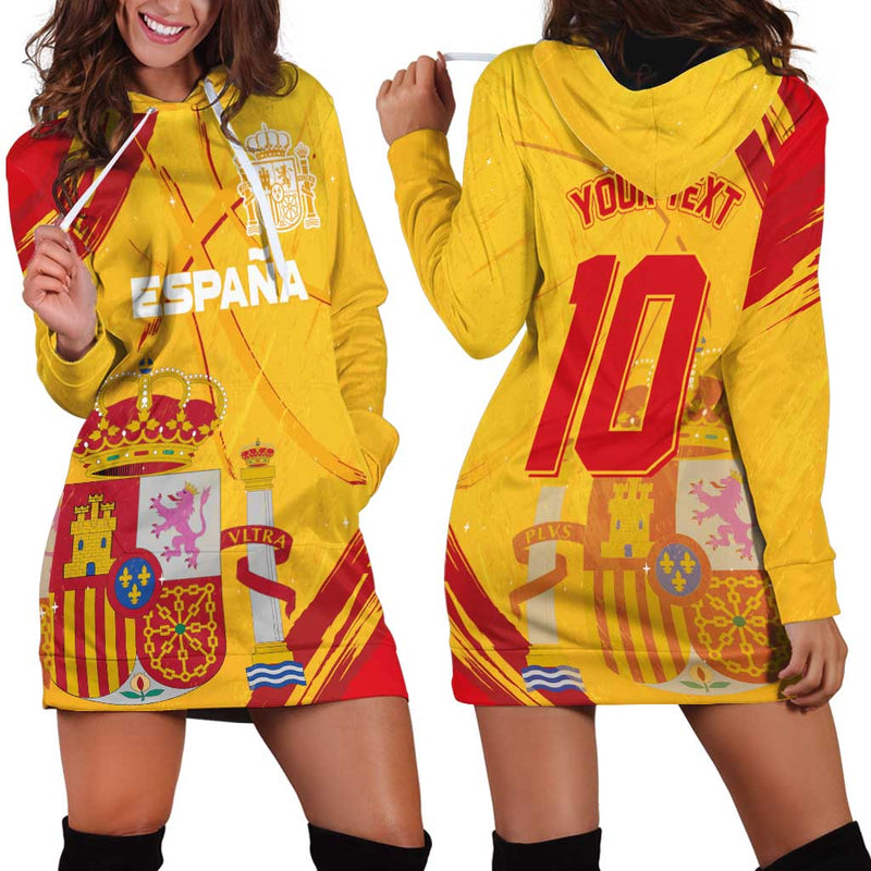 Custom Basketball Fan Jersey Spanish Royal Seal of España Hoodie Dress