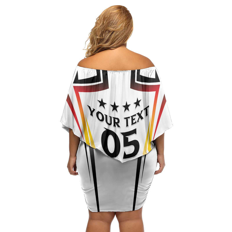 Custom Germany 2024 Football Go Champions Nationalelf White Version Off Shoulder Short Dress