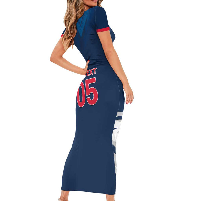 Custom Thailand Football Go Champions Short Sleeve Bodycon Dress