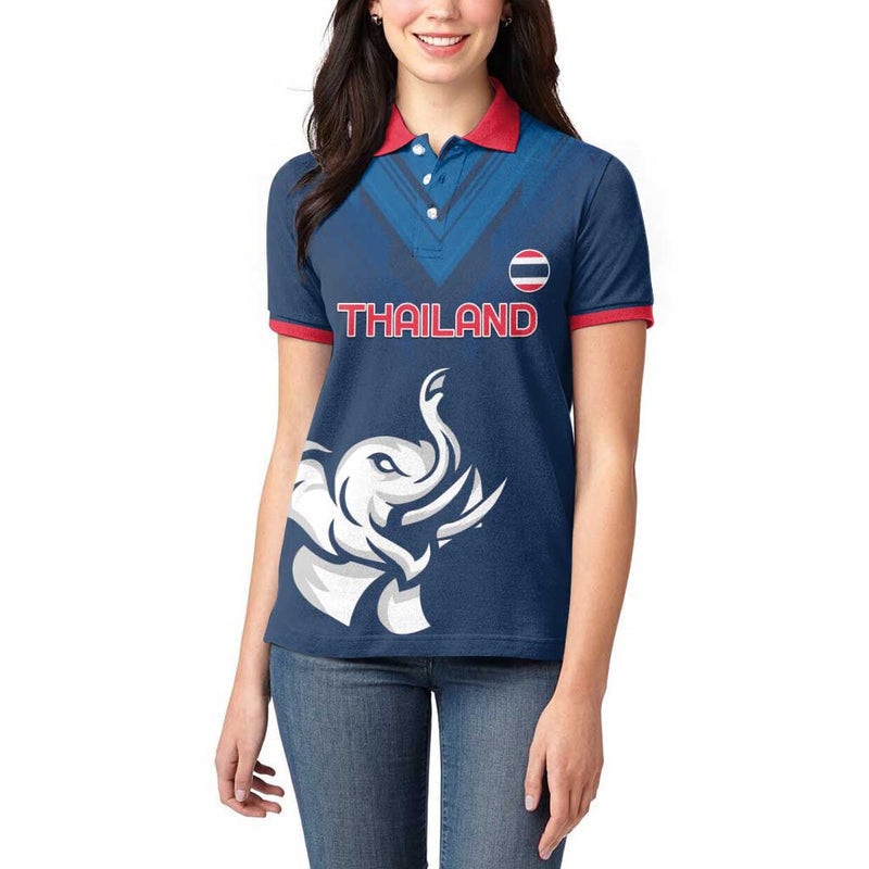 Custom Thailand Football Go Champions Women Polo Shirt