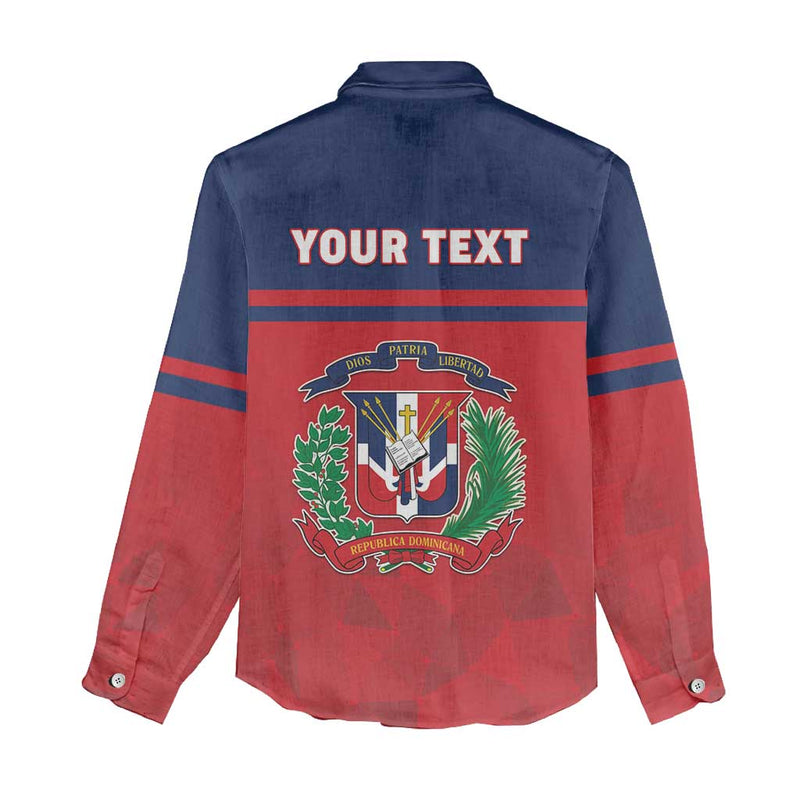 Dominican Republic Dominicana Flag Map Women Casual Shirt