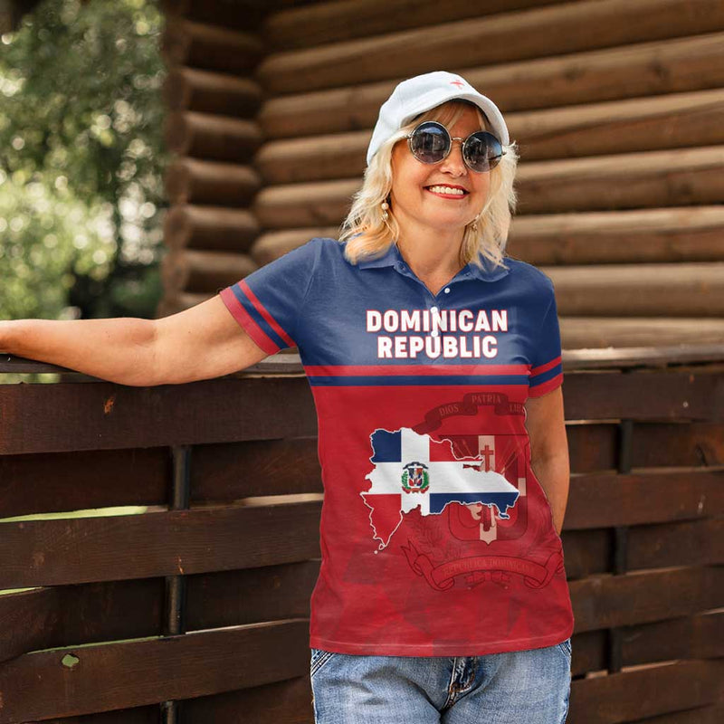 Dominican Republic Dominicana Flag Map Women Polo Shirt