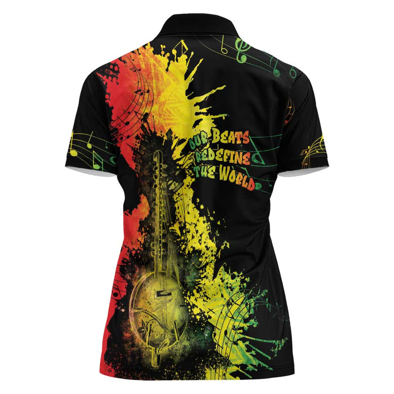 Afro Music Pride From Our Roots The World Finds Rhythm Women Polo Shirt