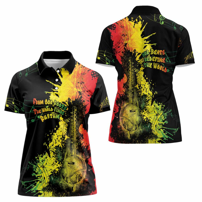 Afro Music Pride From Our Roots The World Finds Rhythm Women Polo Shirt