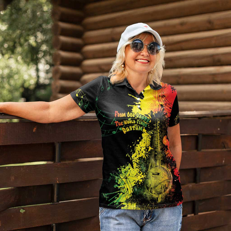 Afro Music Pride From Our Roots The World Finds Rhythm Women Polo Shirt