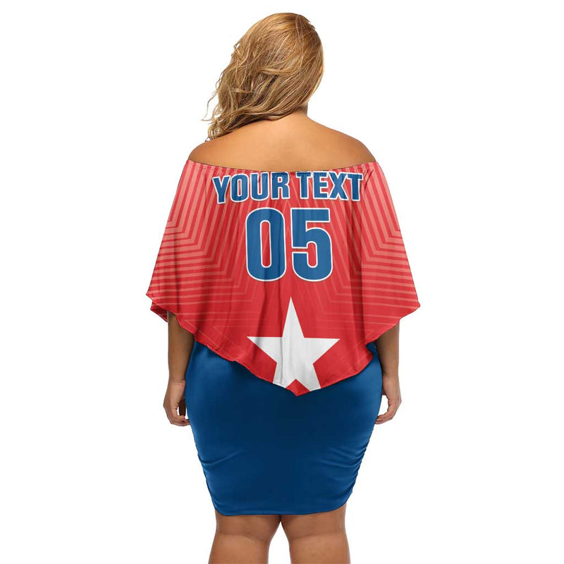 Custom Chile Star Football Vamos La Roja Off Shoulder Short Dress