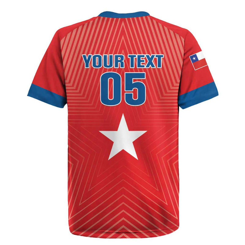 Custom Chile Star Football Vamos La Roja Rugby Jersey